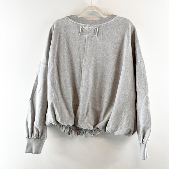Free People Bubble Up Dropped Shoulder Oversized Pullover Sweatshirt Gray Medium - Picture 5 of 5